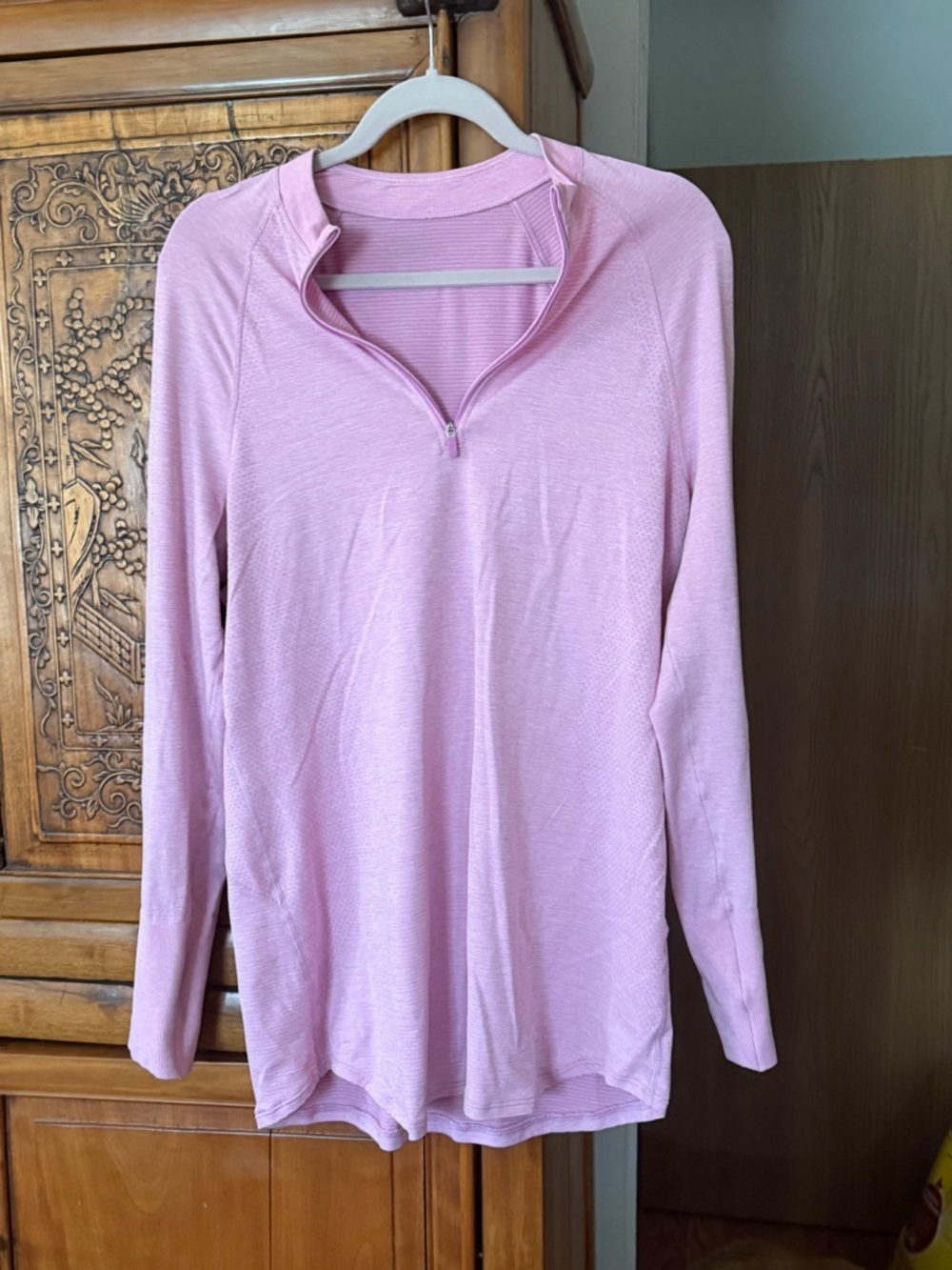 lululemon athletica Light Pink Long-Sleeve Quarter Zip Pullover
